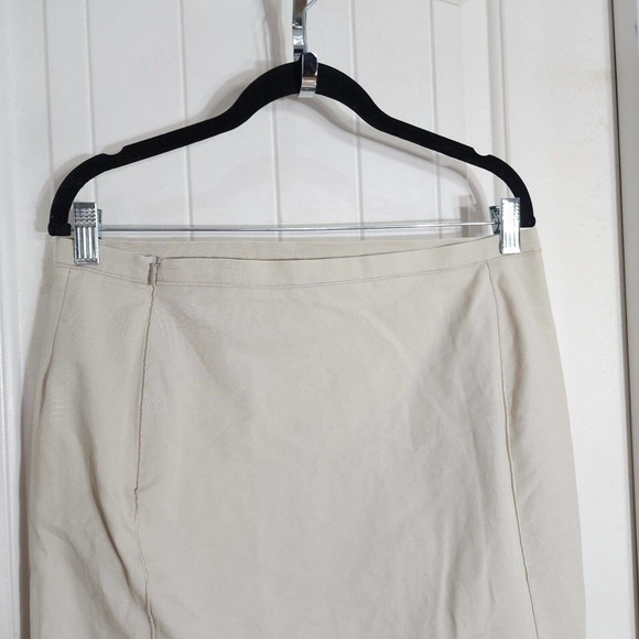 Carlisle Womens Skirt Beige Houndstooth Cut Out Embroidered Pencil Mini Size 8 M - Picture 6 of 10